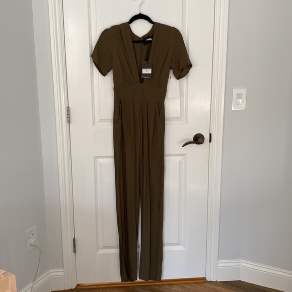 Reformation Dean Jumpsuit in Green, Size XS - Picture 4 of 6